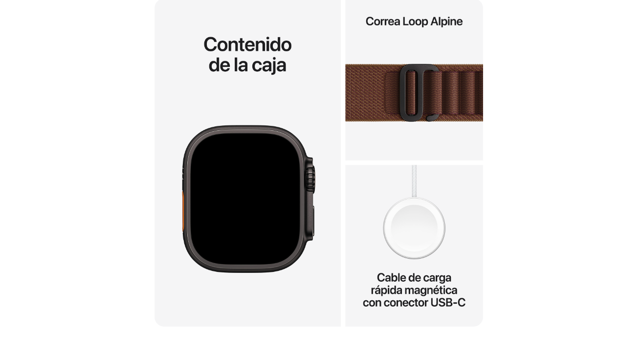 Apple Watch Ultra 4 Titanio Negro Alpine Loop Burdeos