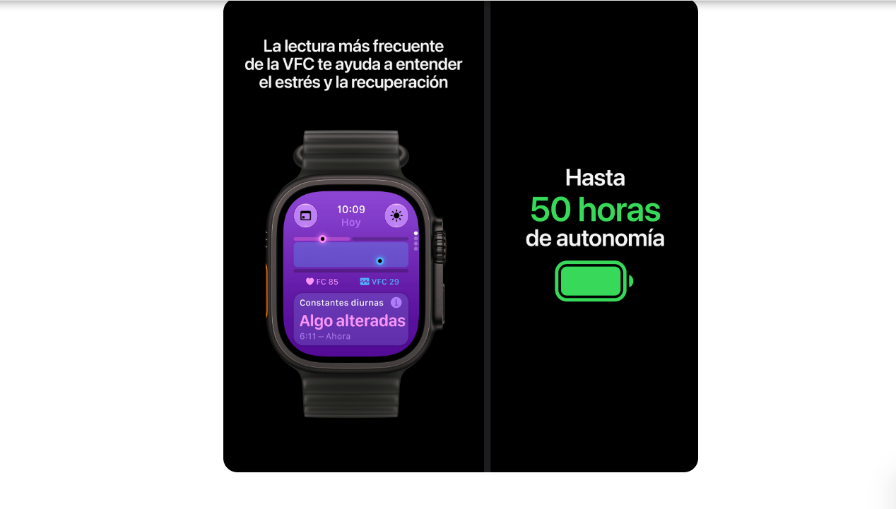 Apple Watch Ultra 4 Titanio Natural Ocean Gris traslucido