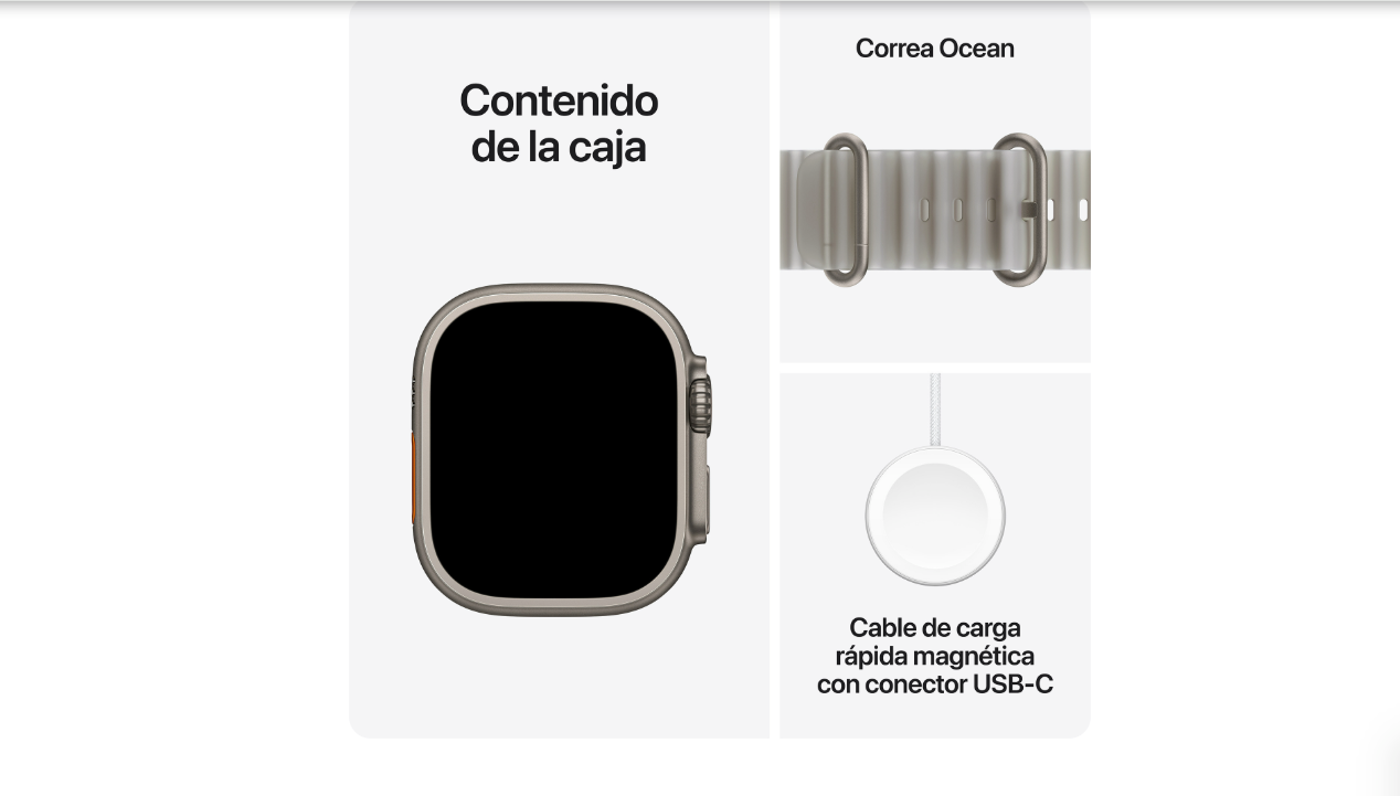 Apple Watch Ultra 4 Titanio Natural Ocean Gris traslucido