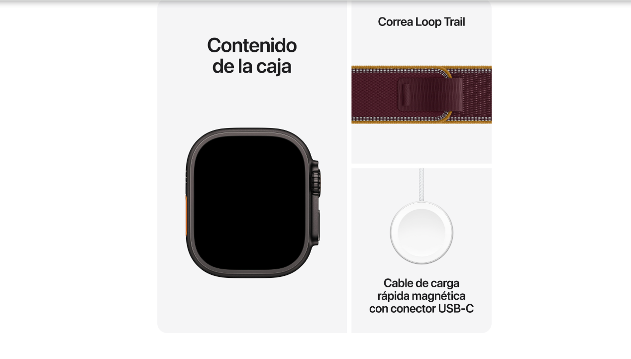 Apple Watch Ultra 4 Titanio Negro Trail Loop Burdeos