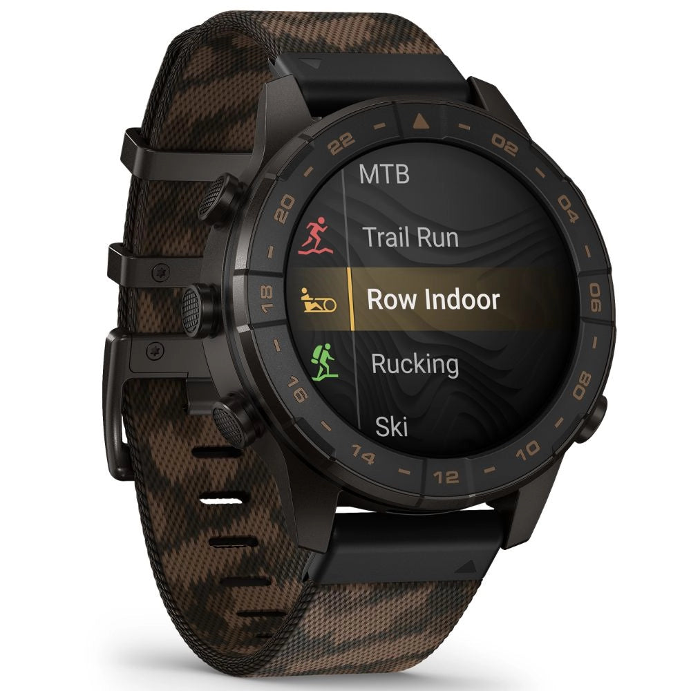 Garmin MARQ Gen 3 Commander con correas de nailon de camuflaje y caucho