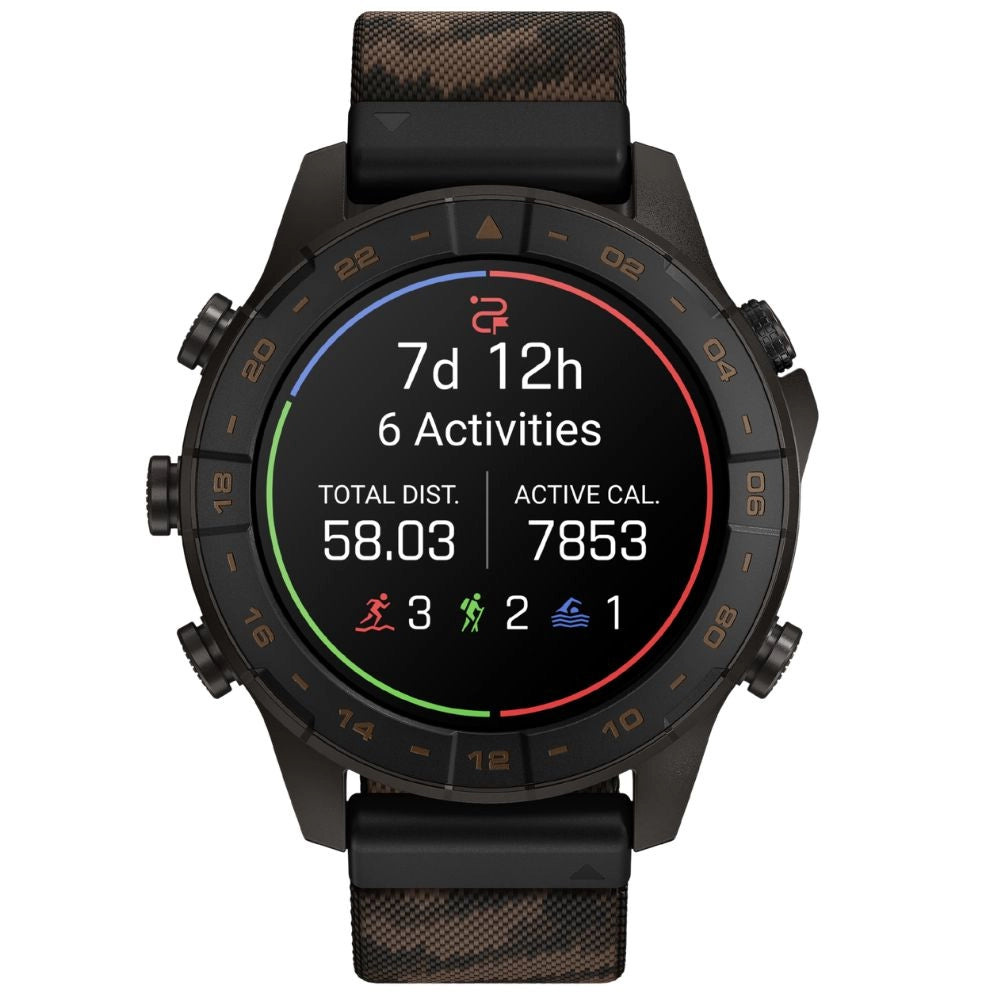 Garmin MARQ Gen 3 Commander con correas de nailon de camuflaje y caucho
